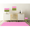 Pink & Lime Green Leopard Square Wall Decal Wooden Desk