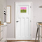 Pink & Lime Green Leopard Square Wall Decal on Door