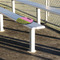 Pink & Lime Green Leopard Stadium Cushion (In Stadium)