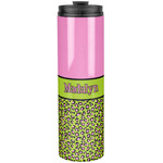 Pink & Lime Green Leopard Stainless Steel Skinny Tumbler - 20 oz (Personalized)