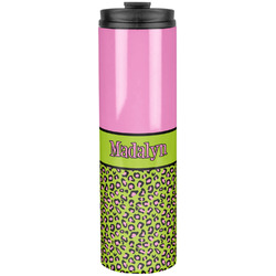 Pink & Lime Green Leopard Stainless Steel Skinny Tumbler - 20 oz (Personalized)