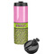 Pink & Lime Green Leopard Stainless Steel Skinny Tumbler (Personalized)