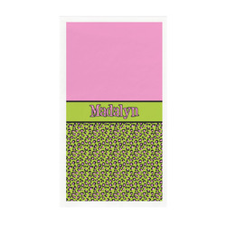 Pink & Lime Green Leopard Guest Towels - Full Color - Standard (Personalized)