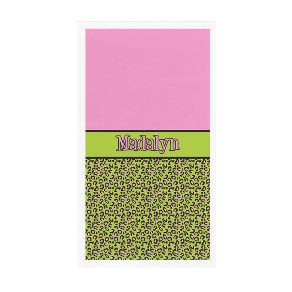 Custom Pink & Lime Green Leopard Guest Towels - Full Color - Standard (Personalized)