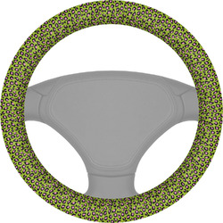 Pink & Lime Green Leopard Steering Wheel Cover (Personalized)