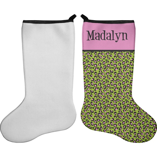 Pink & Lime Green Leopard Stocking - Single-Sided - Approval