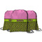 Pink & Lime Green Leopard String Backpack - MAIN