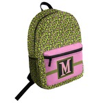 Pink & Lime Green Leopard Student Backpack (Personalized)