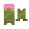 Pink & Lime Green Leopard Stylized Phone Stand - Front & Back - Large
