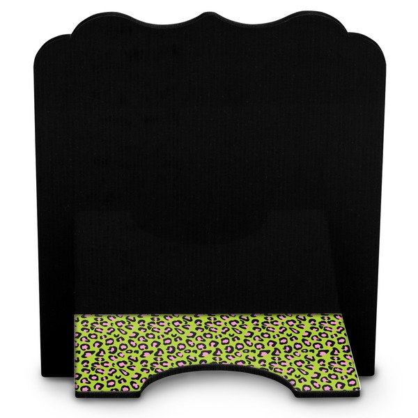 Pink & Lime Green Leopard Stylized Tablet Stand - Back