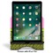 Pink & Lime Green Leopard Stylized Tablet Stand - Front with ipad