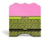 Pink & Lime Green Leopard Stylized Tablet Stand - Front without iPad