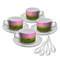 Pink & Lime Green Leopard Tea Cup - Set of 4
