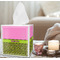 Pink & Lime Green Leopard Tissue Box - LIFESTYLE