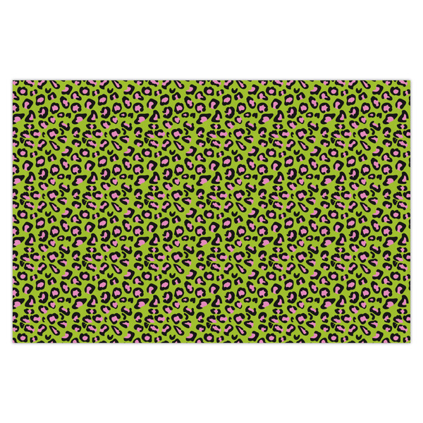 Custom Pink & Lime Green Leopard X-Large Tissue Papers Sheets - Heavyweight