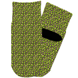 Pink & Lime Green Leopard Toddler Ankle Socks (Personalized)