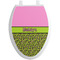 Pink & Lime Green Leopard Toilet Seat Decal (Personalized)