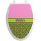 Pink & Lime Green Leopard Toilet Seat Decal - Elongated (Personalized)
