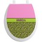 Pink & Lime Green Leopard Toilet Seat Decal (Personalized)