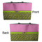 Pink & Lime Green Leopard Tote w/Black Handles - Front & Back Views