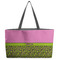 Pink & Lime Green Leopard Tote w/Black Handles - Front View
