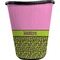 Pink & Lime Green Leopard Waste Basket - Double Sided (Black) (Personalized)