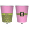 Pink & Lime Green Leopard Trash Can White - Front and Back - Apvl