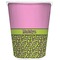 Pink & Lime Green Leopard Trash Can White