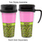 Pink & Lime Green Leopard Travel Mugs - with & without Handle