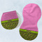 Pink & Lime Green Leopard Two Peanut Shaped Burps - Open and Folded