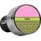 Pink & Lime Green Leopard USB Car Charger - Close Up