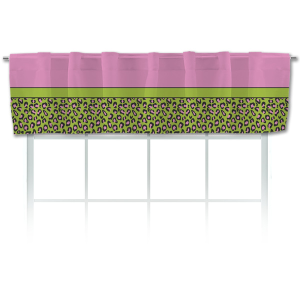 Custom Pink & Lime Green Leopard Valance