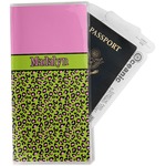 Pink & Lime Green Leopard Travel Document Holder
