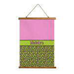 Pink & Lime Green Leopard Wall Hanging Tapestry - Tall (Personalized)