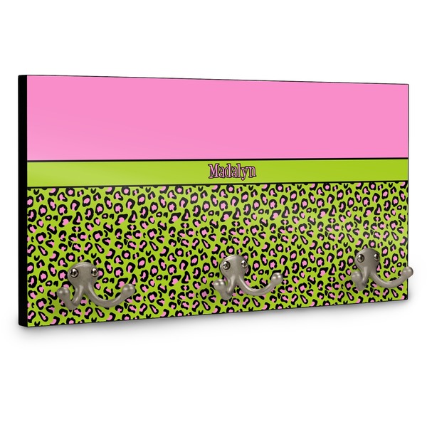 Pink & Lime Green Leopard Coat Hanger Main