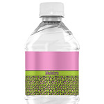 Pink & Lime Green Leopard Water Bottle Labels - Custom Sized (Personalized)