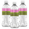 Pink & Lime Green Leopard Water Bottle Labels - Front View