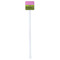 Pink & Lime Green Leopard White Plastic Stir Stick - Single Sided - Square - Single Stick