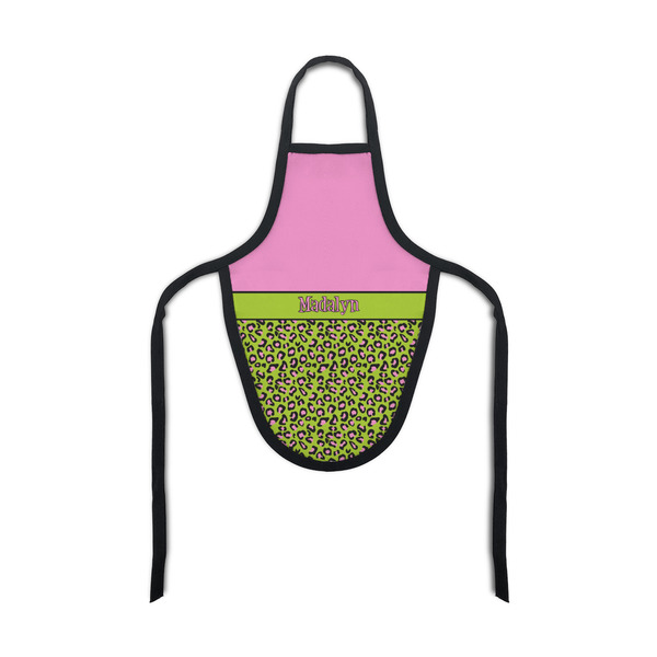 Custom Pink & Lime Green Leopard Bottle Apron (Personalized)