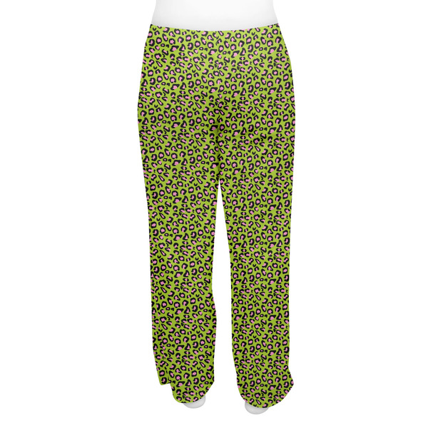 Pink & Lime Green Leopard Women's Pj on model - Back