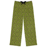 Pink & Lime Green Leopard Womens Pajama Pants - L