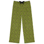 Pink & Lime Green Leopard Womens Pajama Pants - M
