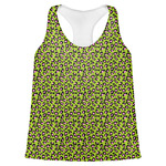 Pink & Lime Green Leopard Womens Racerback Tank Top - X Large