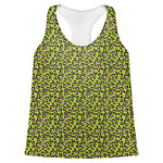Pink & Lime Green Leopard Womens Racerback Tank Top - X Large