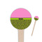 Pink & Lime Green Leopard 4" Round Wooden Food Picks - Single Sided (Personalized)