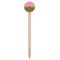 Pink & Lime Green Leopard Wooden 6" Food Pick - Round - Single Pick
