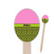 Pink & Lime Green Leopard Oval Wooden Food Picks (Personalized)