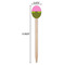 Pink & Lime Green Leopard Wooden Food Pick - Oval - Dimensions