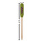 Pink & Lime Green Leopard Wooden Food Pick - Paddle - Dimensions