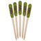 Pink & Lime Green Leopard Wooden Food Pick - Paddle - Fan View